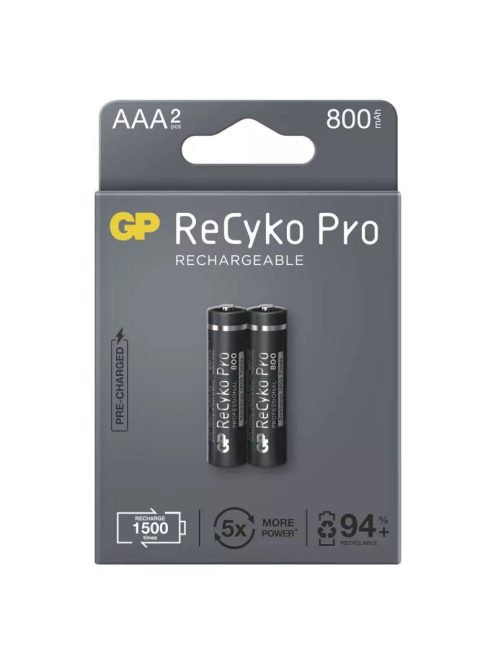 GP ReCyko Pro NiMH Akkumulátor HR03 (AAA) 800mAh 2db