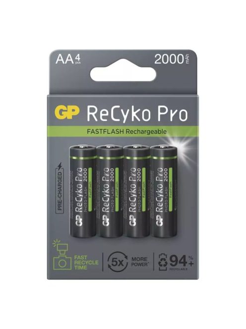 GP ReCyko Pro Photo Flash NiMH Akkumulátor HR6 (AA) 2000mAh 4db