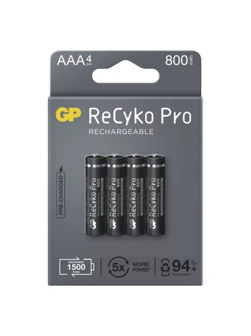 GP ReCyko Pro NiMH Akkumulátor HR03 (AAA) 800mAh 4db